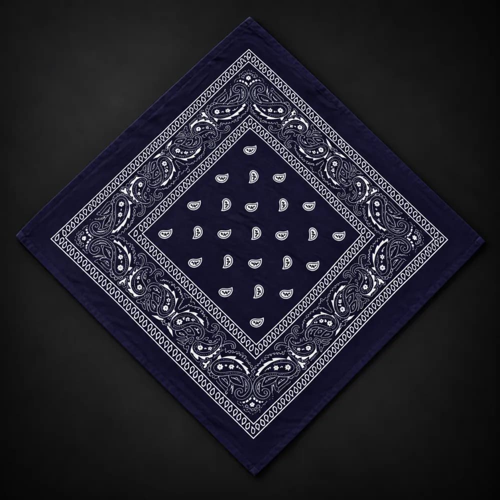 Navy Paisley Bandana