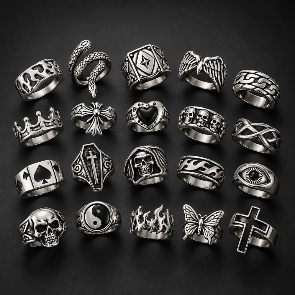 Gothic Mixed Ring Set
