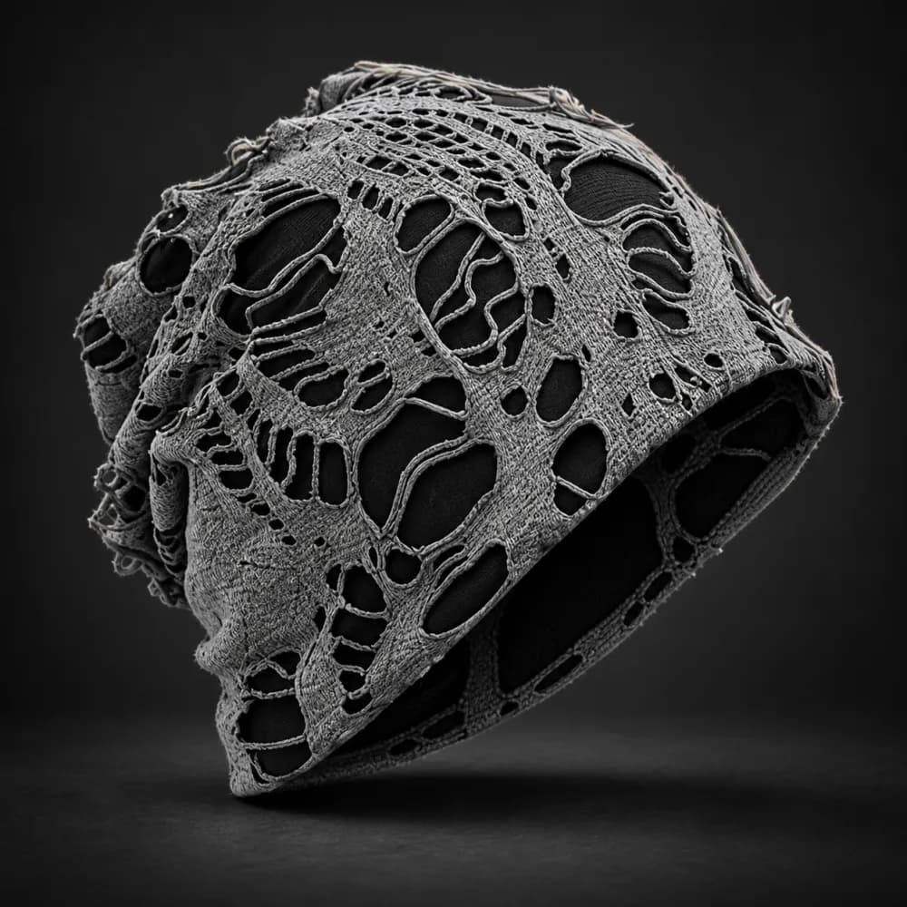 Distressed Knit Skull Cap