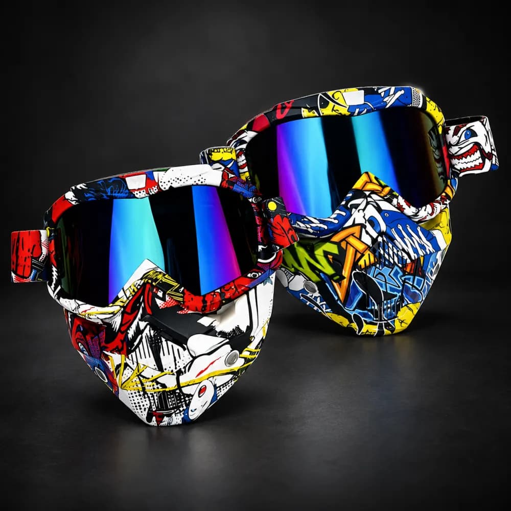 Color Print Riding Goggles Mask
