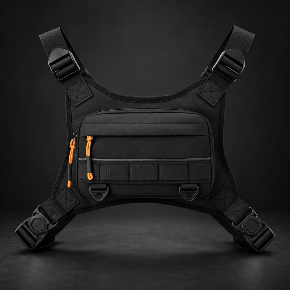 Black Utility Chest Bag