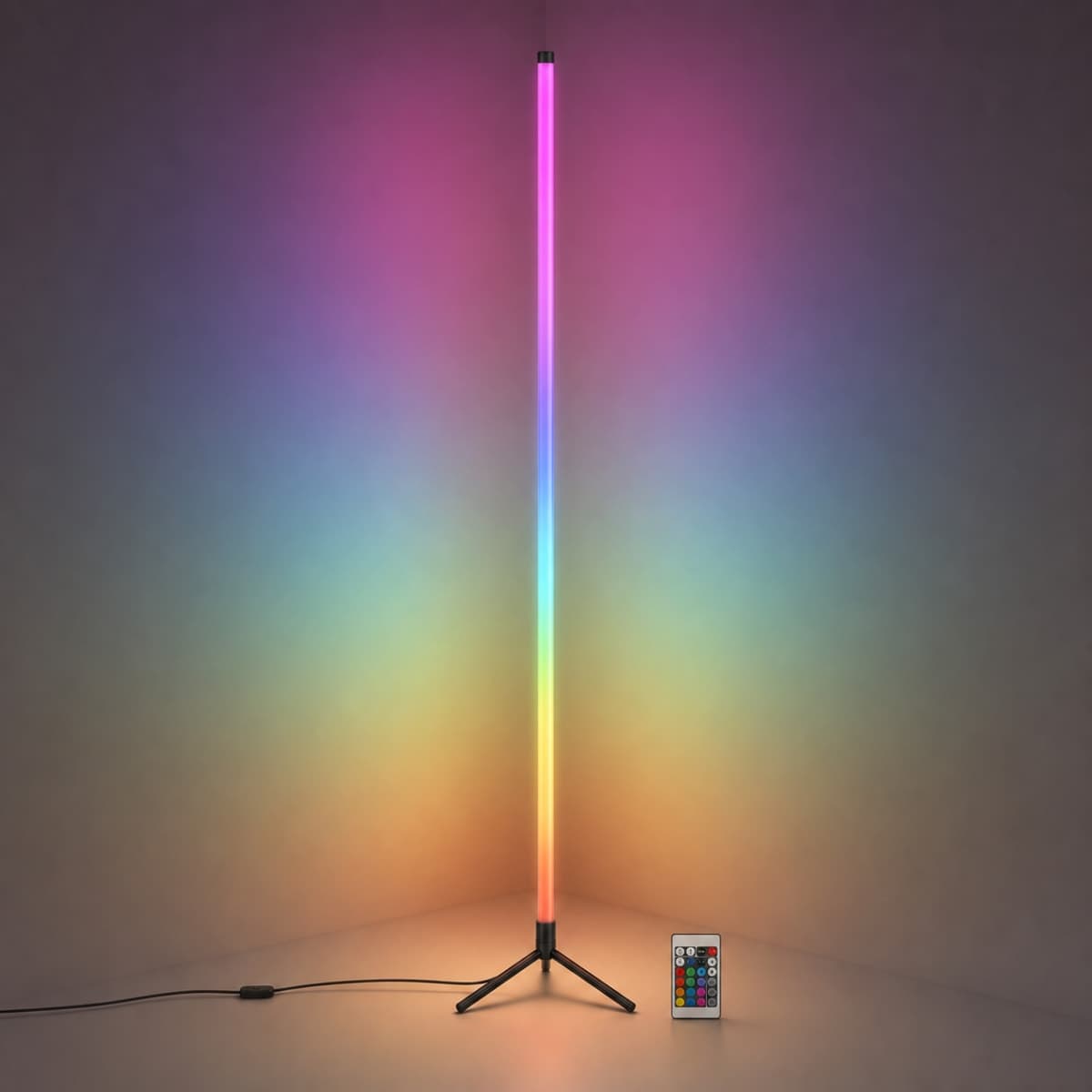 RGB Corner Floor Lamp with Remote - Image 1