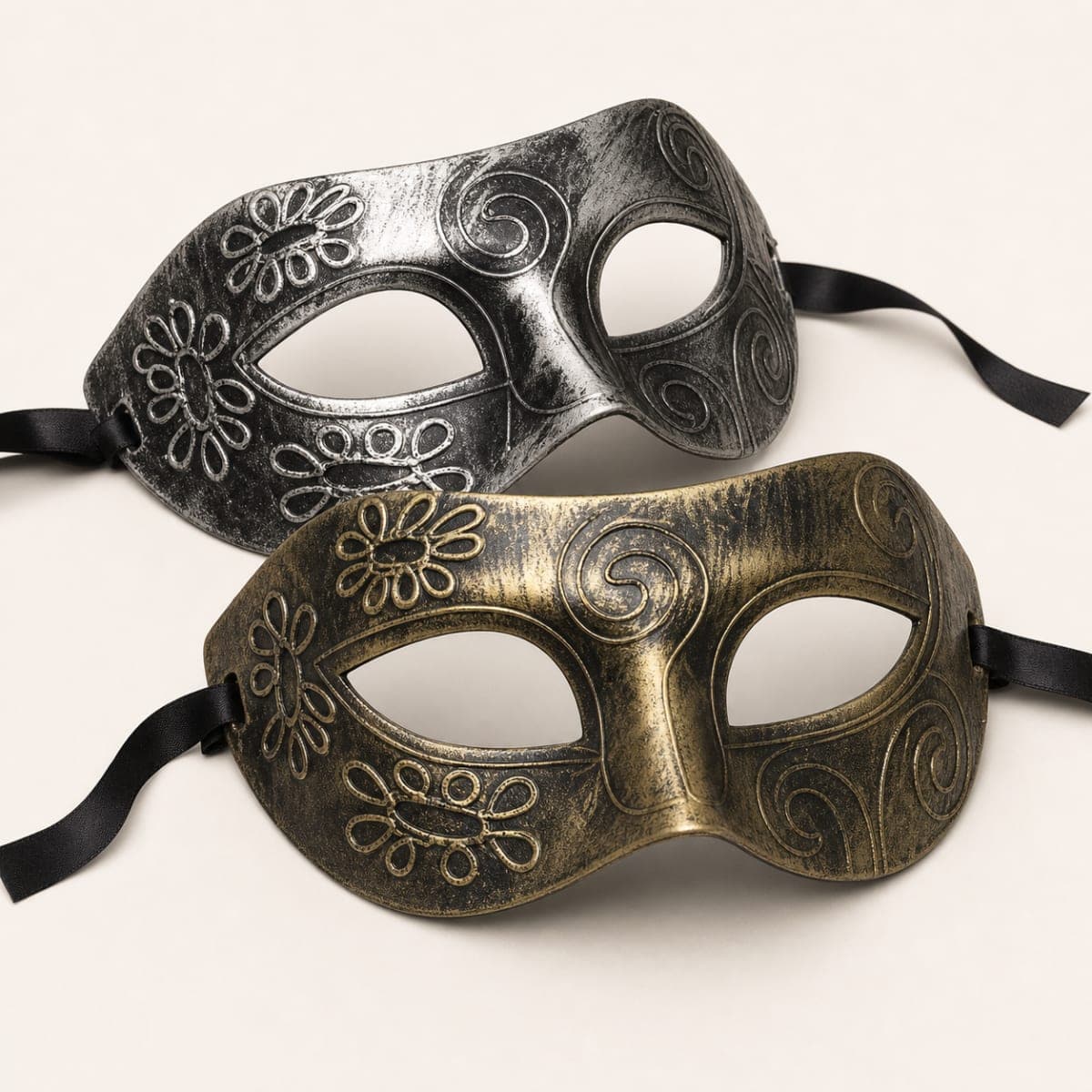 Venetian Metallic Masquerade Mask Set - Image 1