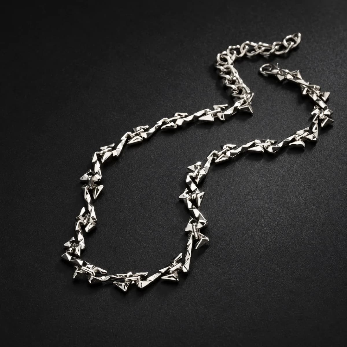 Silver-Tone Angular Z-Link Necklace - Image 1