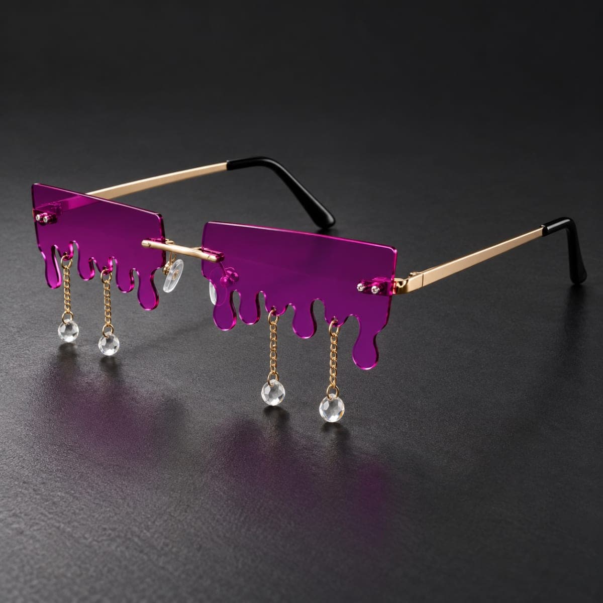 Purple-Red Melting-Lens Fashion Glasses - Image 1