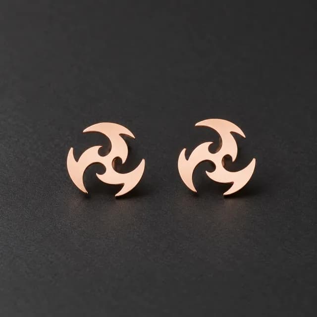 Rose-Gold-Tone Whirlwind Stud Earring Pair