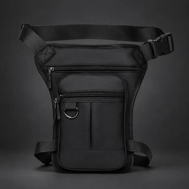 Black Oxford Drop-Leg Bag