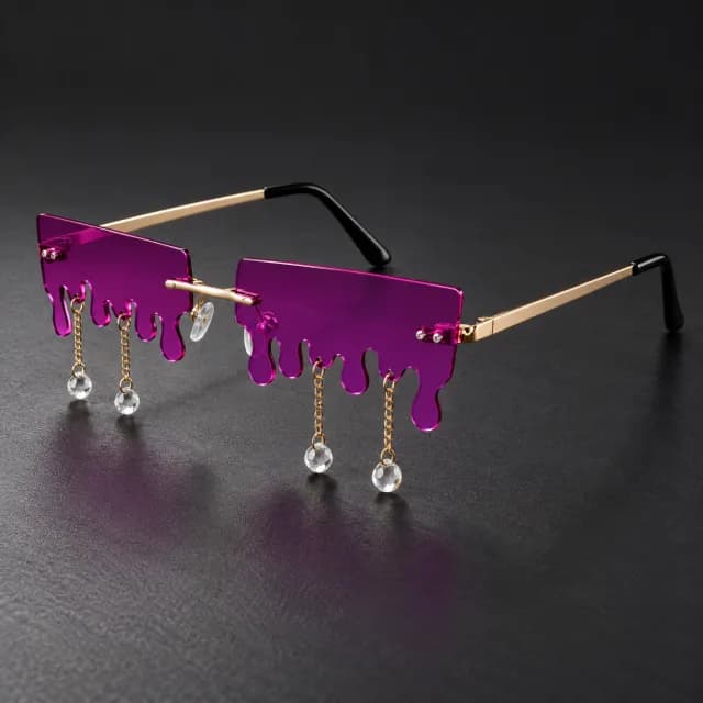 Purple-Red Melting-Lens Fashion Glasses